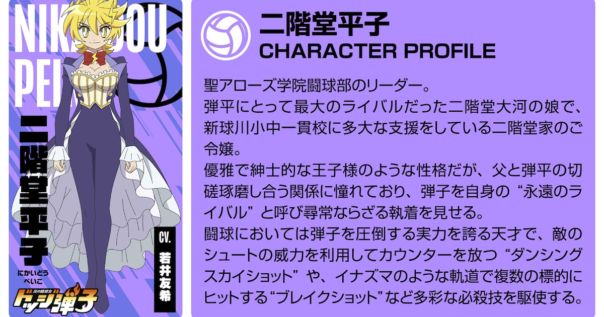 アニメ「炎の闘球女 ドッジ弾子」EDはi☆Risが担当、二階堂大河の娘・平子役に若井友希が決定