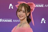 天城サリー。今年はピンクのドレスで登場