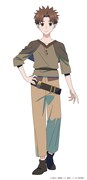 レイン・ガーランド（CV：山下大輝）冒険者ギルド「王獣の牙」で働いていた強化付与魔術師。武器や防具など、あらゆるものに「強化ポイント」を付与して強化することができる。「強化ポイント」の付与は、任意のタイミングで解除することが可能。些細な理由で「王獣の牙」を追放され、「青の水晶」所属の冒険者となる。どんな状況でも目の前の人を助けようとする、お人好しな性格。一方で、シリアスな状況でもボケや奇行を繰り返す変人であり、仲間からはいつも呆れられている。