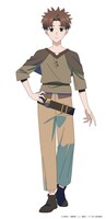 レイン・ガーランド（CV：山下大輝）冒険者ギルド「王獣の牙」で働いていた強化付与魔術師。武器や防具など、あらゆるものに「強化ポイント」を付与して強化することができる。「強化ポイント」の付与は、任意のタイミングで解除することが可能。些細な理由で「王獣の牙」を追放され、「青の水晶」所属の冒険者となる。どんな状況でも目の前の人を助けようとする、お人好しな性格。一方で、シリアスな状況でもボケや奇行を繰り返す変人であり、仲間からはいつも呆れられている。