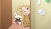 TVアニメ「サンダー3」PV第2弾より。ひょっこり覗くふたば  (c)池田祐輝・講談社／「サンダー３」製作委員会