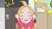 TVアニメ「サンダー3」PV第2弾より。満面の笑みを浮かべるふたば (c)池田祐輝・講談社／「サンダー３」製作委員会