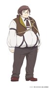 トラウゴッド・レークス・アードラー（CV：松岡禎丞）。アードラシア帝国第四皇子。ふくよかな体型と眼鏡が特徴の趣味人。文才がないにもかかわらず文豪を目指しており、熾烈な帝位継承戦には関与していない。アルノルトたちと良好な関係を築く数少ない皇族の1人 (c)タンバ・夕薙/KADOKAWA/出涸らし製作委員会
