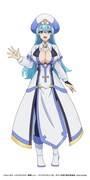 シスハ・アルヴィ。パーティの回復を担う“UR神官”。本来は後方支援職のヒーラーでありながら、ひとたび戦闘になれば暴走気味に前線で暴れまわるアクの強さが特徴。聖職者らしからぬエキセントリックな言動で平八をからかう一面も