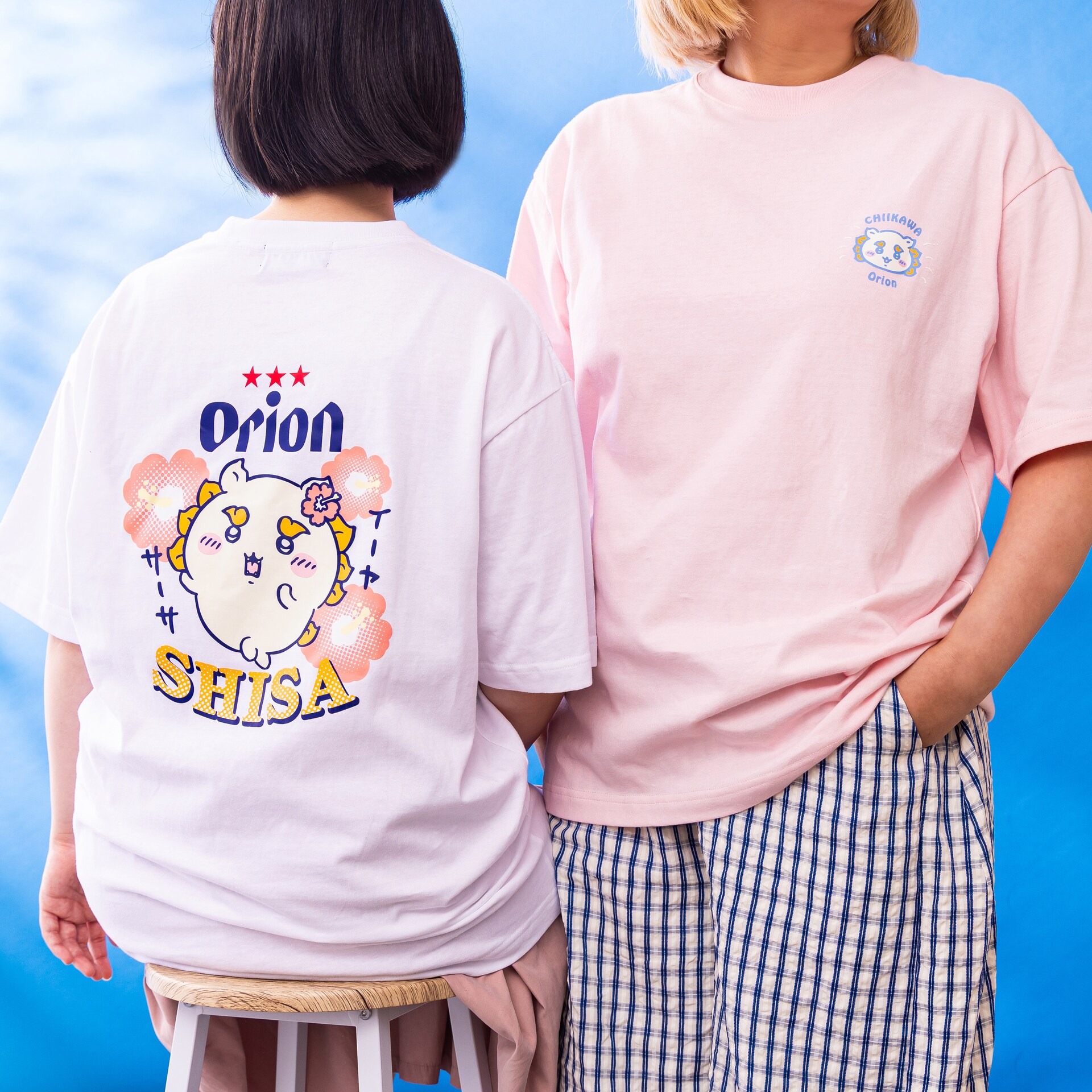 ちいかわ×オリオンビールのTシャツ、シーサー＆くりまんじゅうが沖縄の