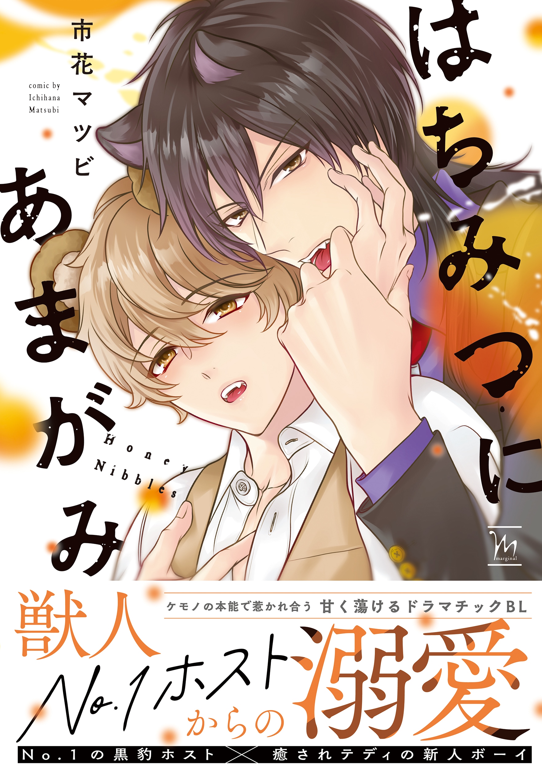 獣人ホストクラブのナンバーワンと新人ボーイの溺愛BL「はちみつにあまがみ」