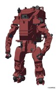 「ブロッカー B・ATM-02-V」バララント軍が開発した主力ミッド級AT。総合性能ではスコープドッグに劣るため、後継機であるファッティーへの機種転換が進められている。本機は後期改良型をヴァルキュリア戦線用に改修したもので、現在でも前線で運用され続けている。ブロッカーとは「妨害者」の意味であり、ギルガメス軍からの通称