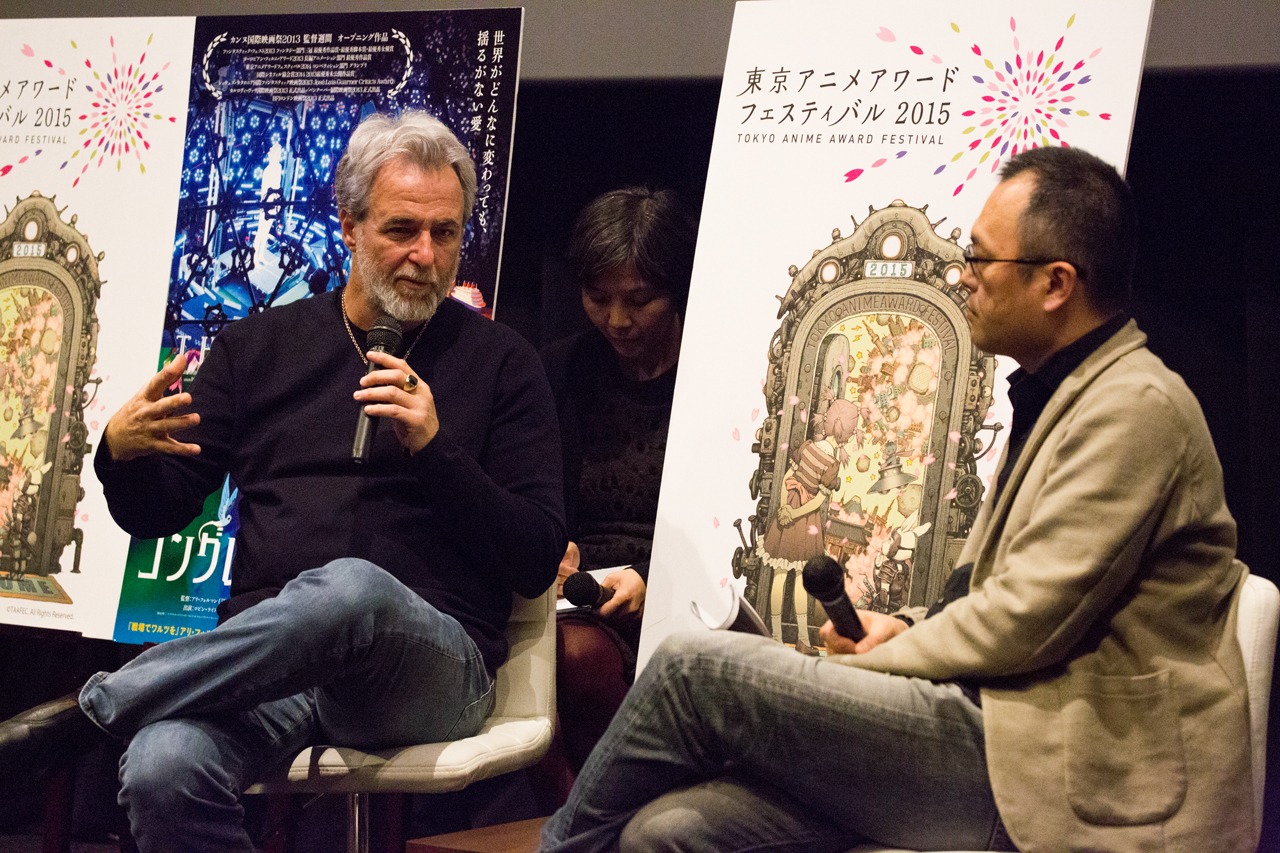 アリ・フォルマン（左）と山村浩二（右）