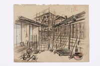 久保一雄による「人情紙風船」美術デザイン。川崎市市民ミュージアム蔵