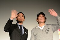 「マンガ肉と僕」舞台挨拶の様子。