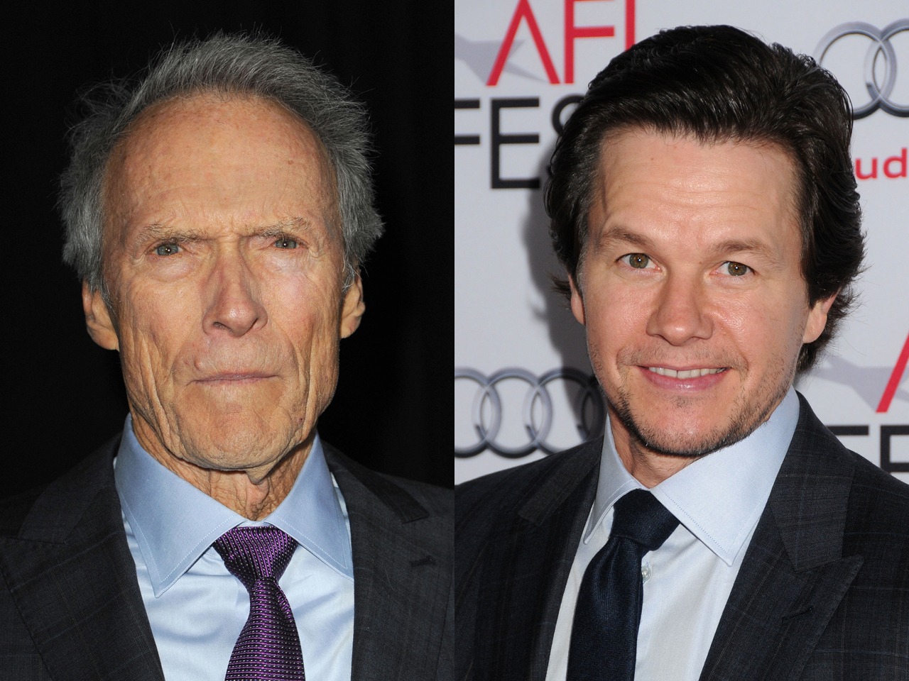 左からクリント・イーストウッド、マーク・ウォールバーグ（写真提供：(c)Kristin Callahan - ACE Pictures / Kristin Callahan - ACEPIXS.COM / Newscom / ゼータ イメージ、(c)Byron Purvis / AdMedia / Newscom / ゼータ イメージ）