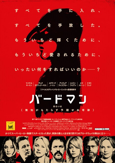 「バードマン　あるいは（無知がもたらす予期せぬ奇跡）」メインビジュアル (c)2014 Twentieth Century Fox