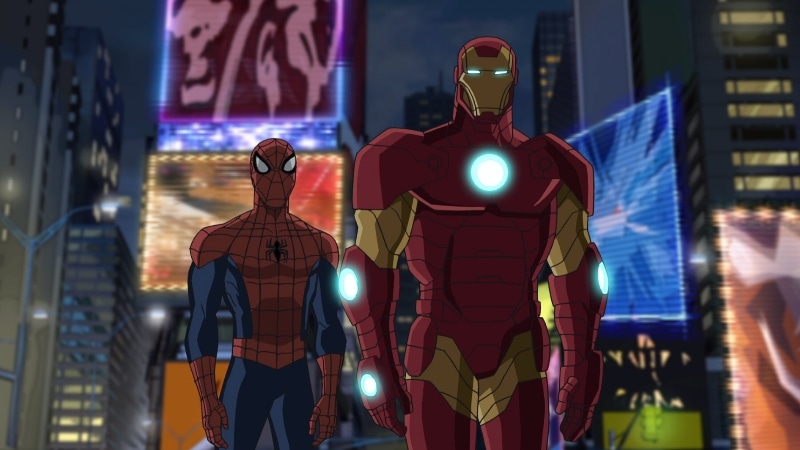 アイアンマンと出会うスパイダーマン。 (c)2014 MARVEL