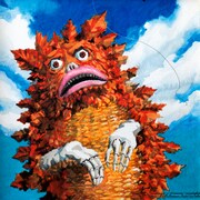 《ピグモン》（部分）　1991年　水彩・紙、木、油性塗料　個人蔵