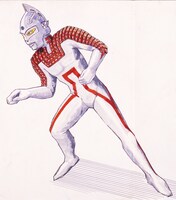 《ウルトラマンセブン決定稿B案》1967年　ペン、水彩・紙　青森県立美術館蔵