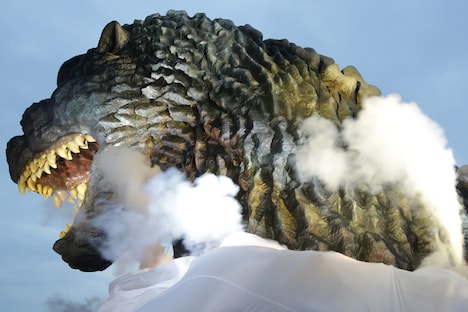 ベールが外され、姿を現したゴジラ。TM & (c)TOHO CO., LTD.