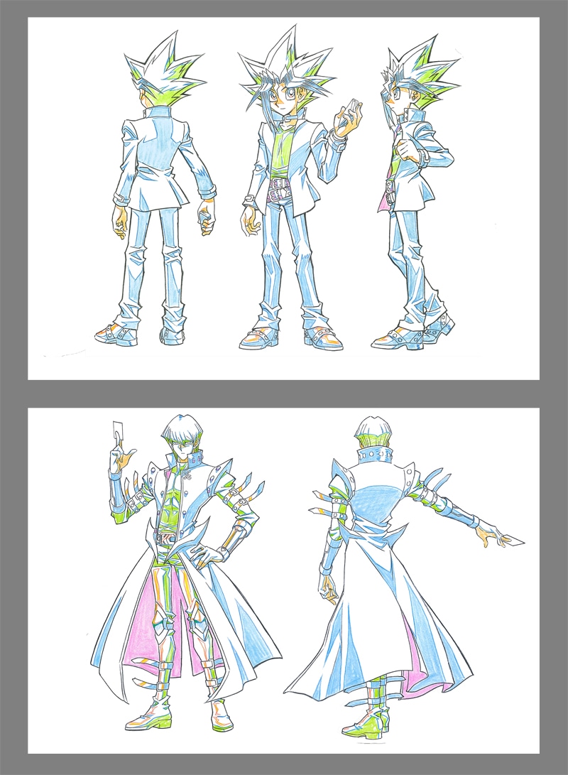武藤遊戯と海馬瀬人の設定画。