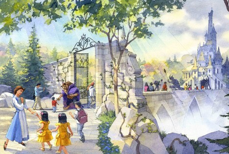東京ディズニーランドのファンタジーランド「美女と野獣」をテーマとした新エリアの構想。(c)Disney