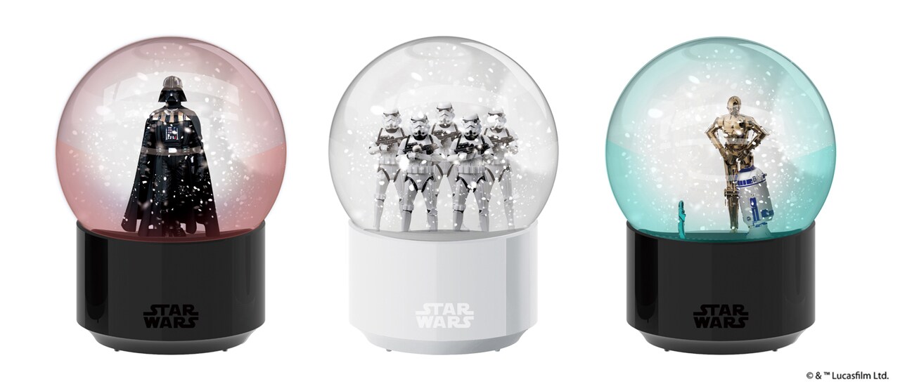 ダース・ベイダーたちが舞い躍る雪の中に、スノードーム型スピーカー登場