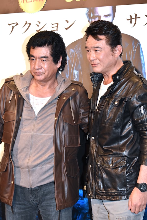 リーアム・ニーソン風のファッションで登場した藤岡弘、と船越英一郎。