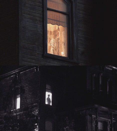 上から「ベイツ・モーテル」のワンシーン、「サイコ」のワンシーン。(c)2012 Universal Studios. All Rights Reserved.