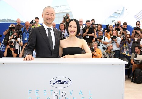 第68回カンヌ国際映画祭の様子。左から浅野忠信、深津絵里。（撮影：Kazuko Wakayama）