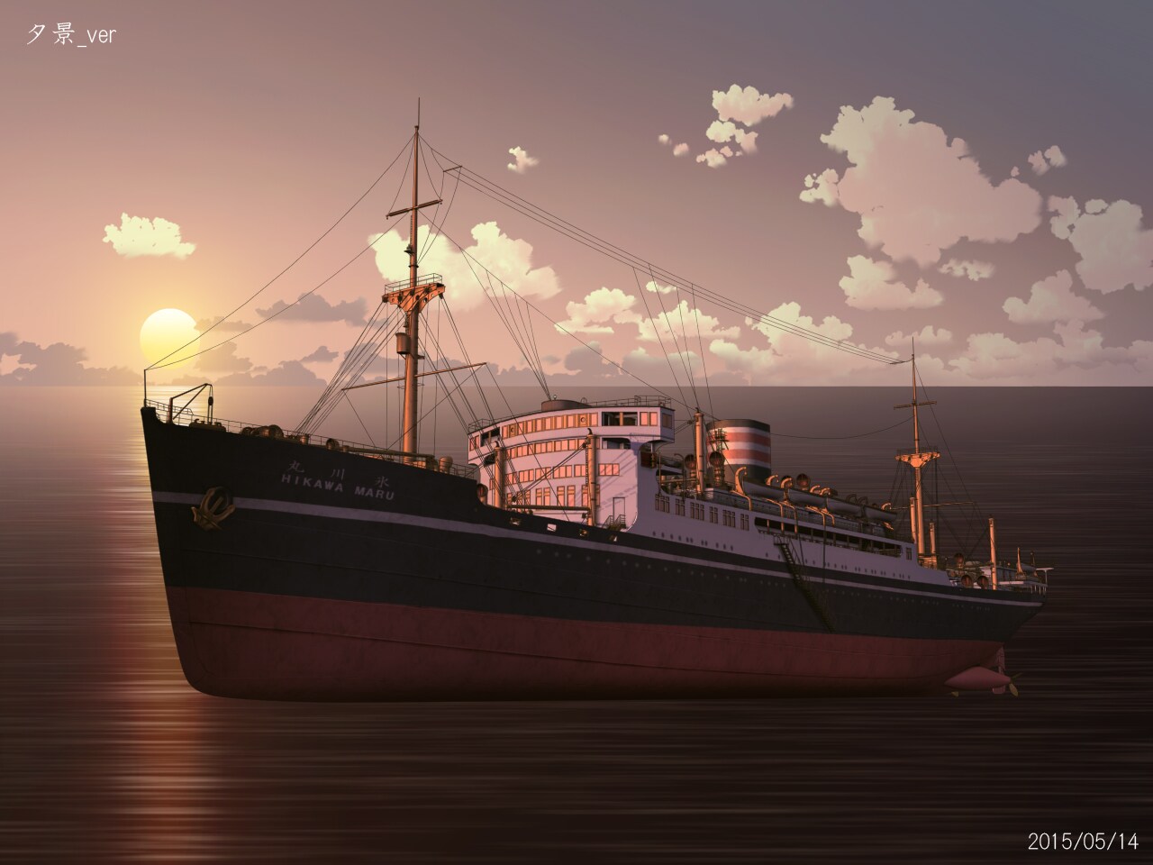 「氷川丸ものがたり」3Dモデリング画像 (c)氷川丸ものがたり製作委員会