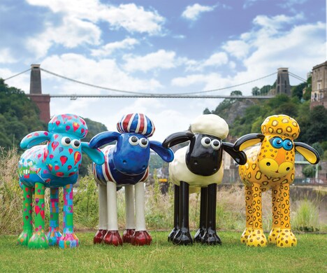 「Shaun IN THE CITY UK Trails」展示の様子。(c) and TM Aardman Animations Ltd 2015.