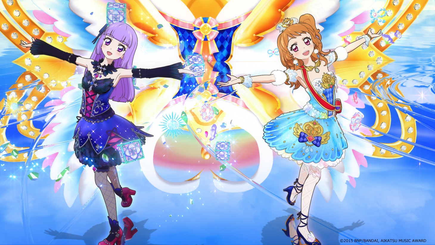 「アイカツ！ミュージックアワード みんなで賞をもらっちゃいまSHOW！」のワンシーン。(c)2015 BNP/BANDAI,AIKATSU MUSIC AWARD