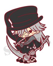 コトブキヤ直営店の特典のラバーストラップ。(c)枢やな/スクウェアエニックス・黒執事Project・MBS