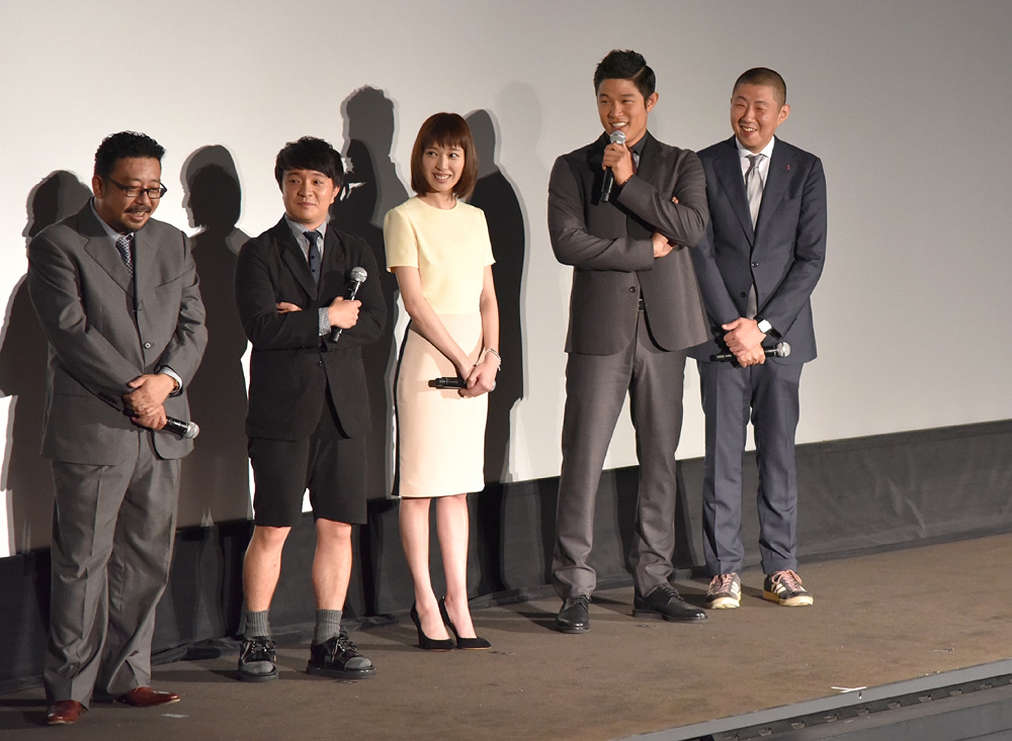 「予告犯」初日舞台挨拶の様子。