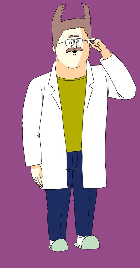 「アリのままでいたい」アニメーションパートに登場するクワノガタ博士。(c)2015「アリのままでいたい」製作委員会