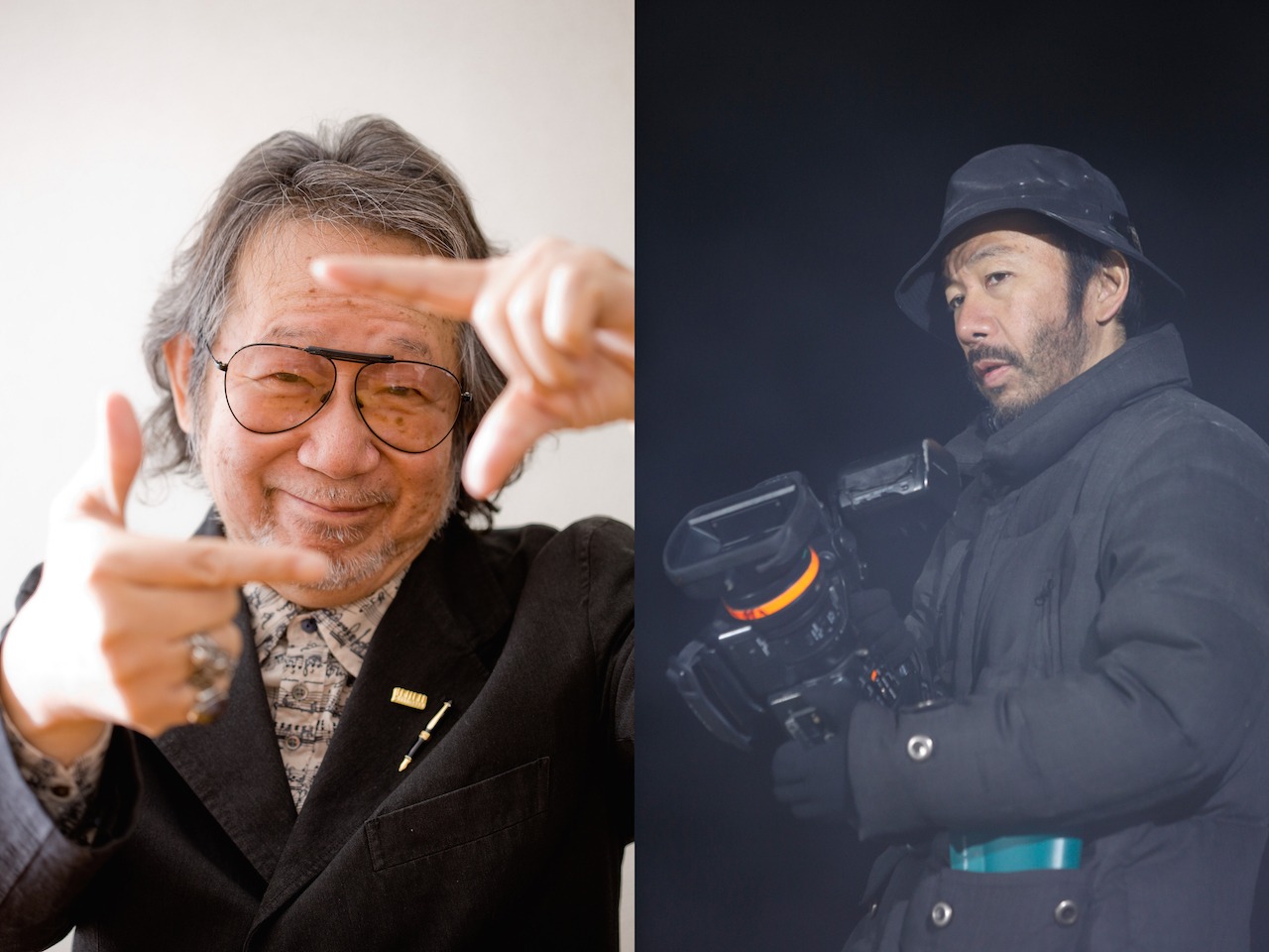 左から大林宣彦、塚本晋也。