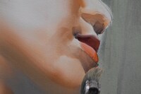 口元だけでも15色ほど重ねられている。