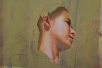 顔部分の肌が大部分終了。細かい修正は最後に行う。