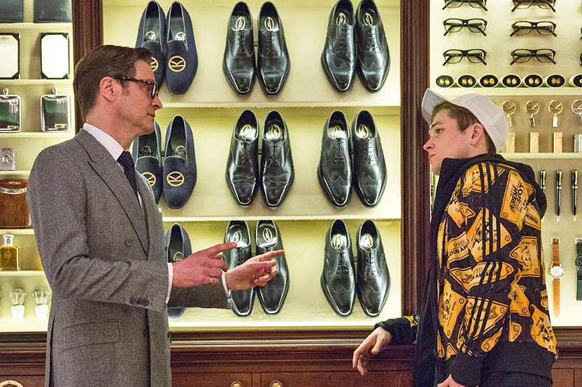 「キングスマン」より、左からコリン・ファース演じるハリー、タロン・エジャトン演じるエグジー。(c)2015 Twentieth Century Fox Film Corporation
