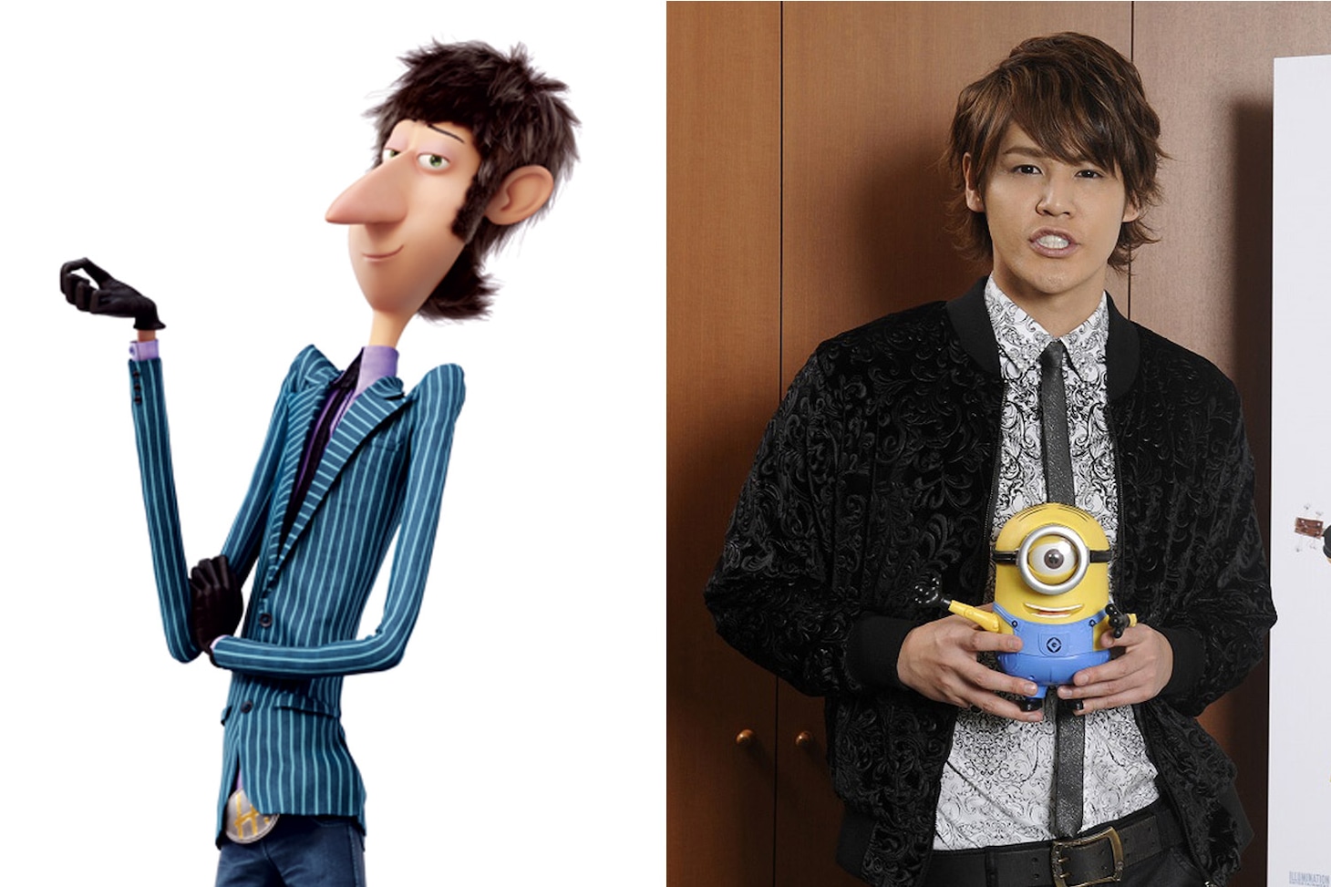 左からハーブ、宮野真守。(c)2015 Universal Studios.