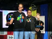 「インサイド・ヘッド」プレゼンテーションにて、左からピート・ドクター、ロニー・デル・カルメン。