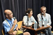 「～日仏映画作家『現代映画を語る』～」の模様。左から青山真治、オリヴィエ・アサイヤス。