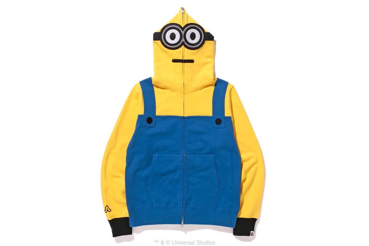 Minions Full Zip Hoodie C 15 Universal Studios ミニオンズ とbapeがコラボ Tシャツやキャップのほかミニオン変身フーディも 画像ギャラリー 1 17 映画ナタリー