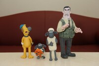 「映画 ひつじのショーン～バック・トゥ・ザ・ホーム～」の撮影に使用されたクレイモデル。