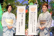 「インサイド・ヘッド」七夕イベントの様子。左から竹内結子、大竹しのぶ。