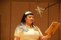 「ピクセル」公開アフレコに臨む、日本語吹替版キャストの渡辺直美。