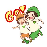 GREEN DA・KA・RA×「バケモノの子」コラボレーションLINEスタンプの一部。