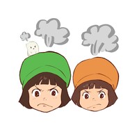 GREEN DA・KA・RA×「バケモノの子」コラボレーションLINEスタンプの一部。