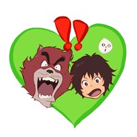 GREEN DA・KA・RA×「バケモノの子」コラボレーションLINEスタンプの一部。