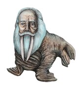 「Mr.タスク」のセイウチ人間を想像してごとうゆりかが描いたイラスト。 (c)2014 Big Oosik, LLC, and SmodCo Inc. All Rights Resereved.