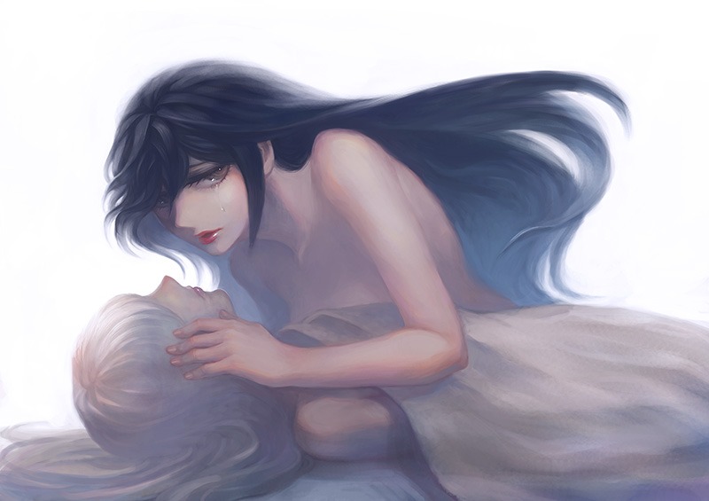 「累 ―かさね―」3巻のカバーイラスト原画。