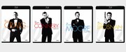 「007」俳優別Blu-rayコレクションより、左からダニエル・クレイグ、ショーン・コネリー、ロジャー・ムーア、ピアース・ブロスナン。