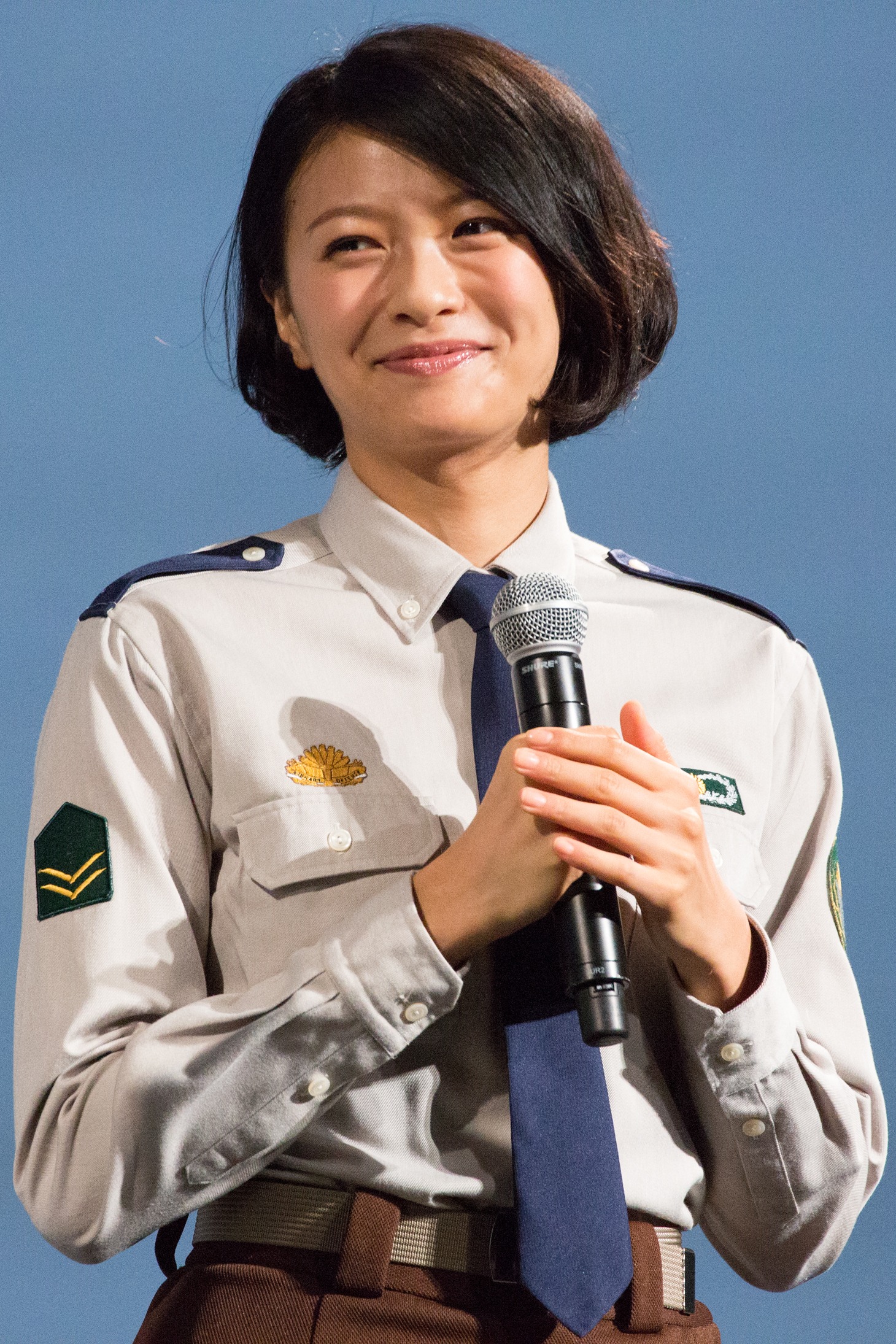 「図書館戦争 THE LAST MISSION」の完成報告会見に出席した榮倉奈々。